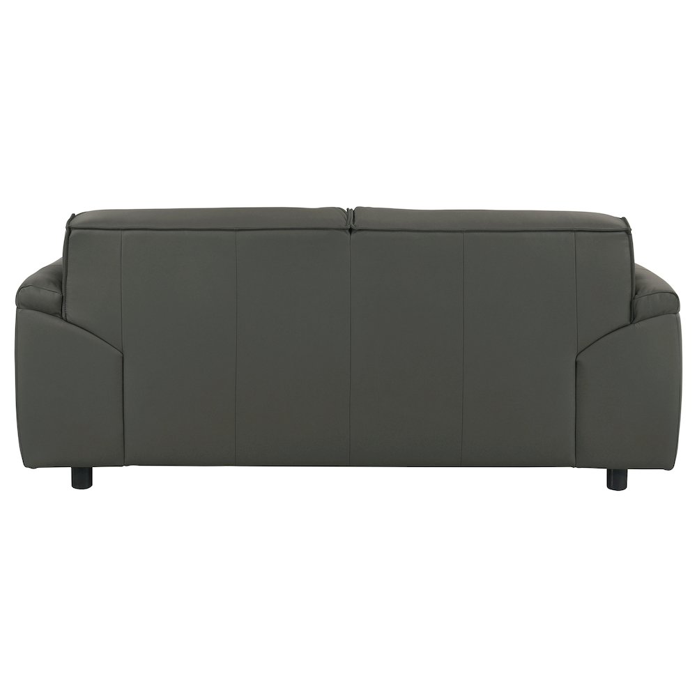 Buxton Top Grain Leather Upholstered Loveseat Graphite. Picture 6