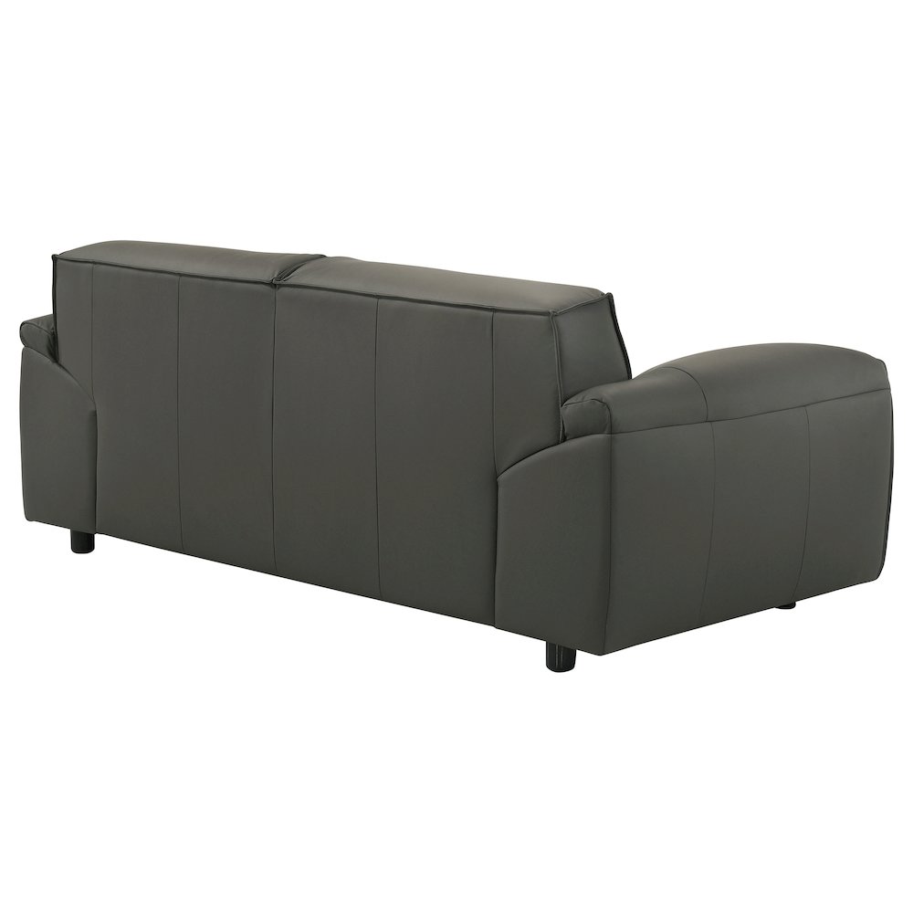 Buxton Top Grain Leather Upholstered Loveseat Graphite. Picture 7