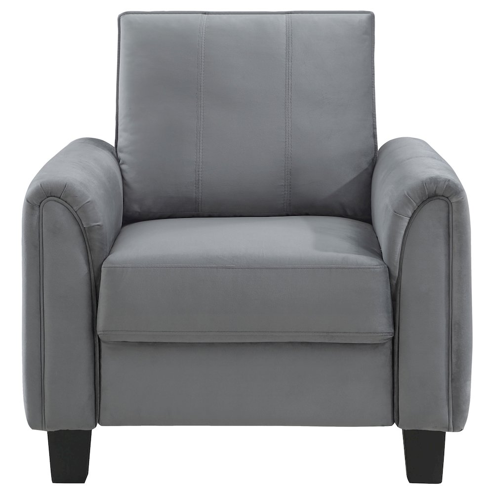 Davis Upholstered Rolled Arm Accent Chair Grey. Picture 3
