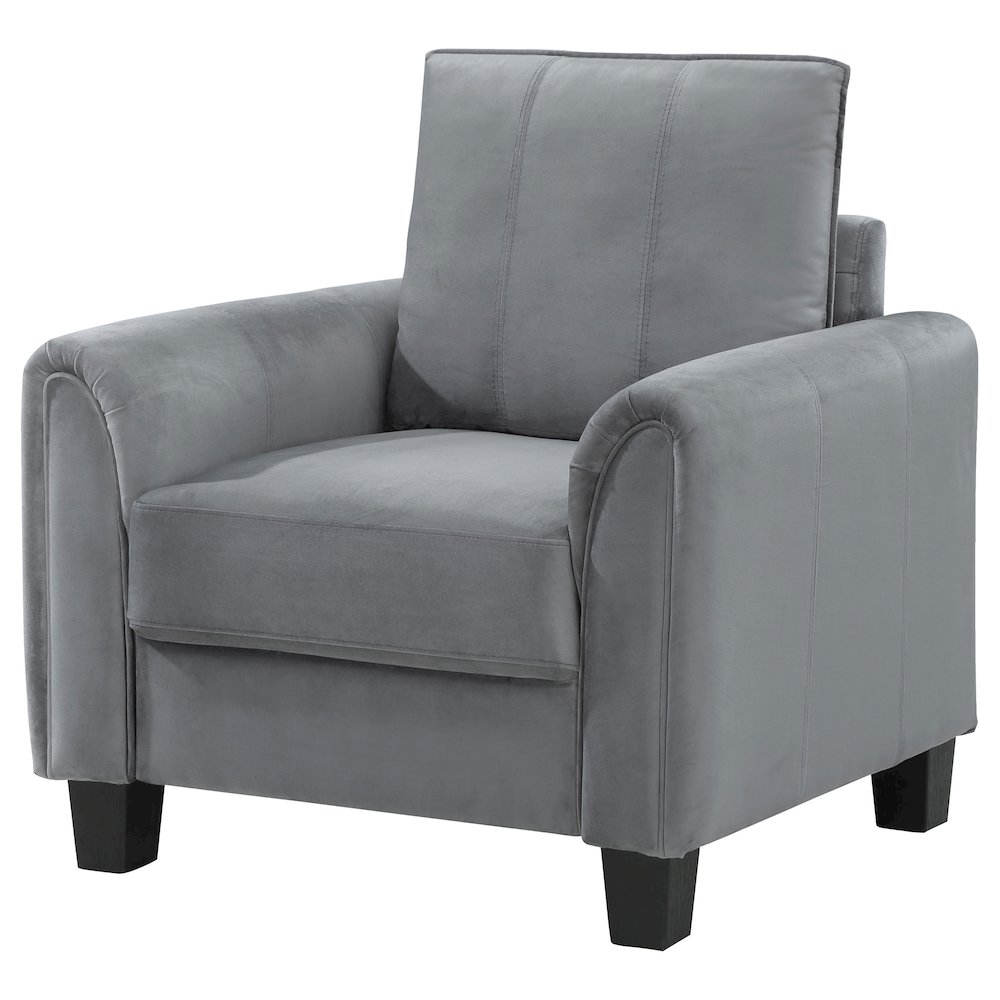 Davis Upholstered Rolled Arm Accent Chair Grey. Picture 4