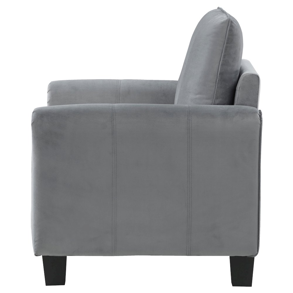 Davis Upholstered Rolled Arm Accent Chair Grey. Picture 5