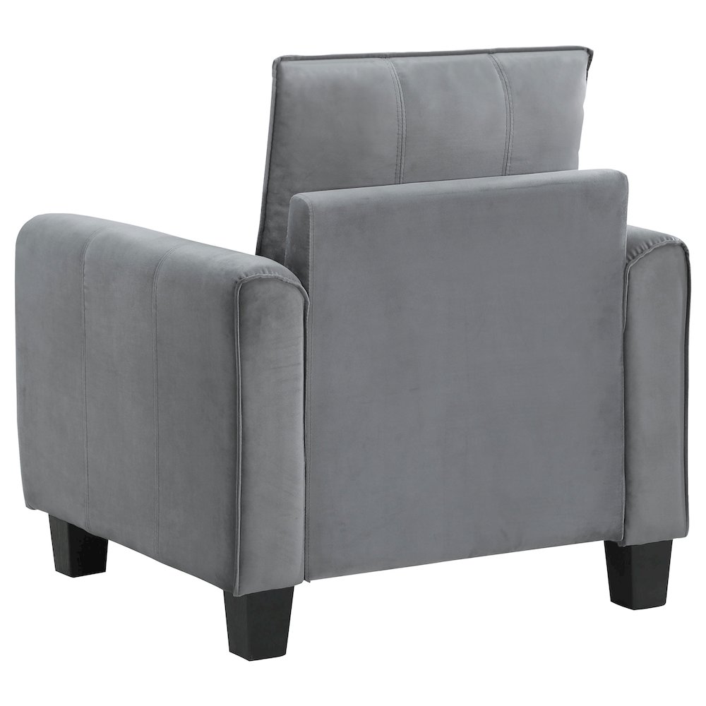 Davis Upholstered Rolled Arm Accent Chair Grey. Picture 6