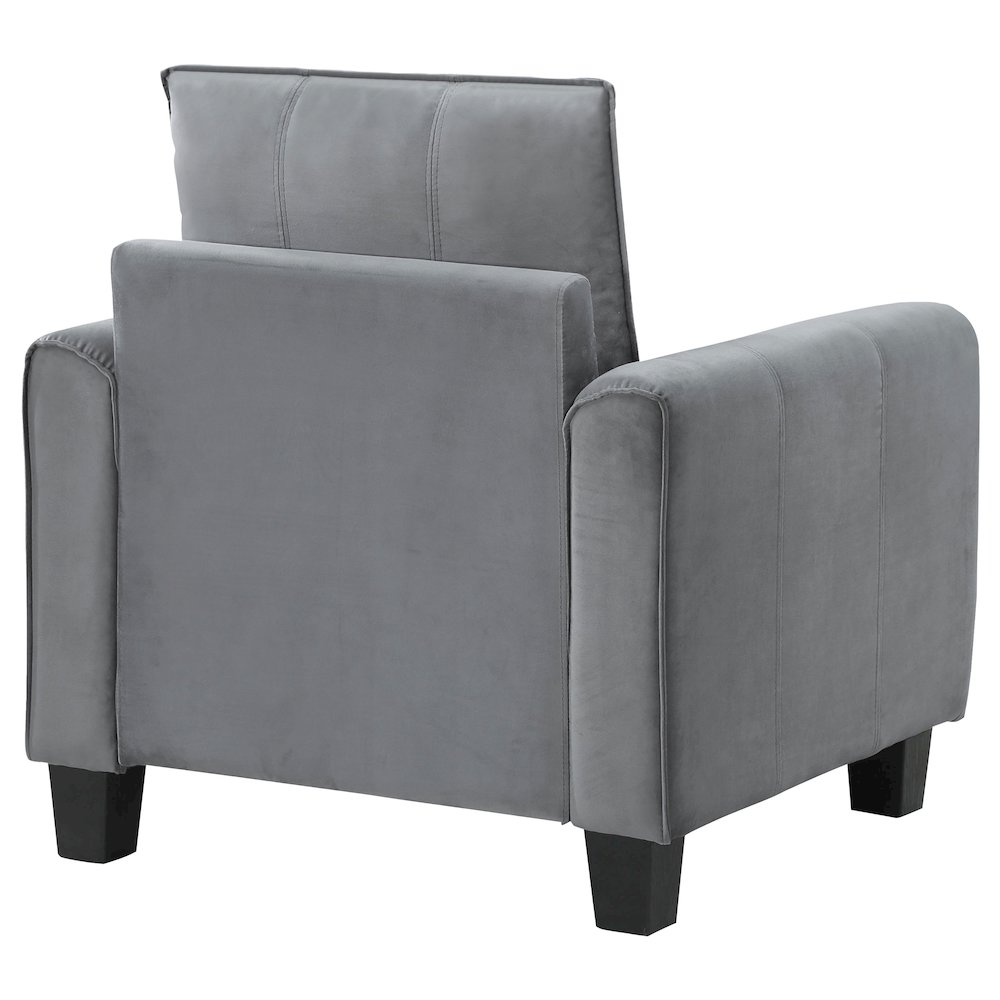 Davis Upholstered Rolled Arm Accent Chair Grey. Picture 7