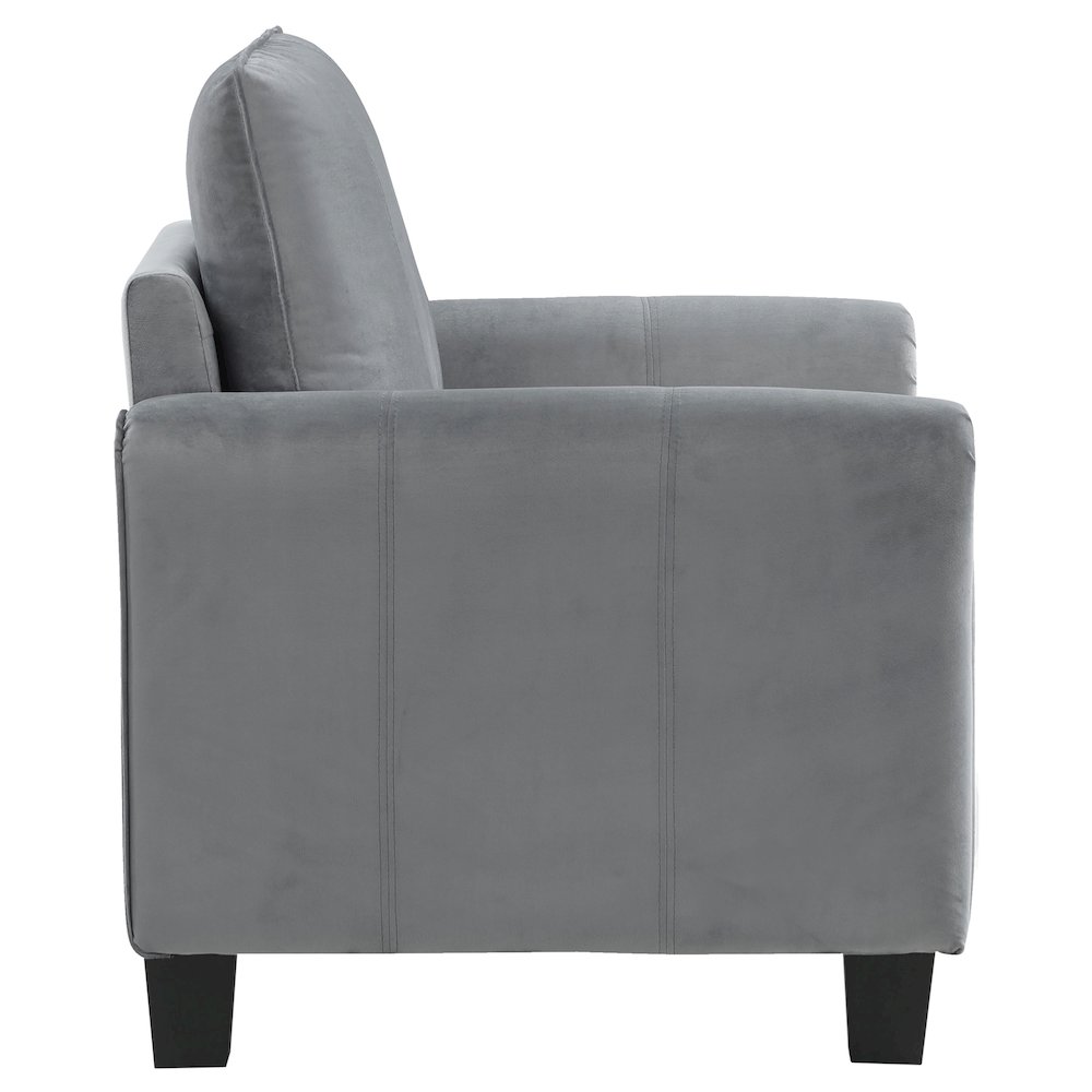 Davis Upholstered Rolled Arm Accent Chair Grey. Picture 8