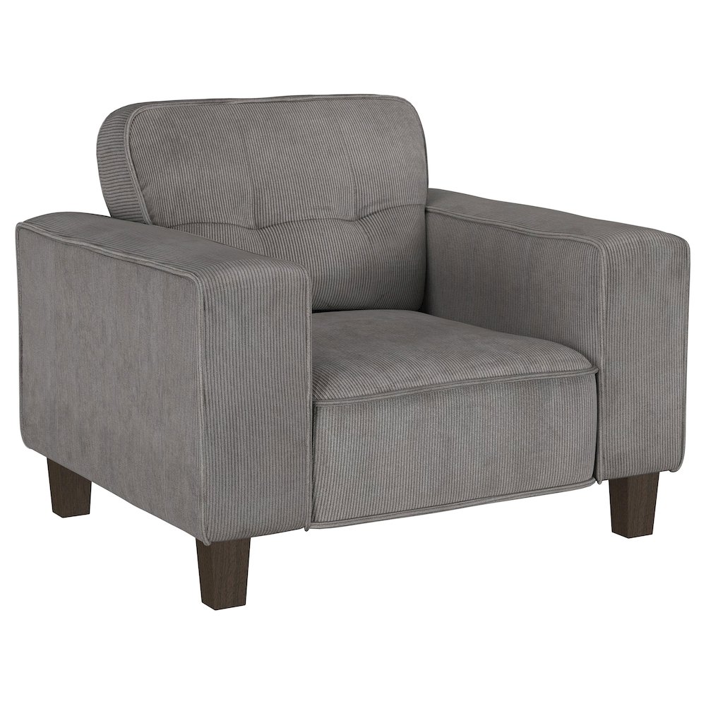 Deerhurst Upholstered Track Arm Tufted Accent Chair Charcoal. Picture 1