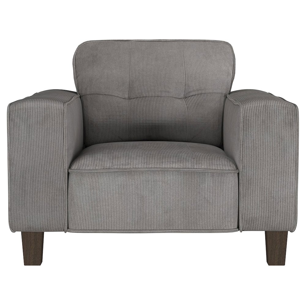 Deerhurst Upholstered Track Arm Tufted Accent Chair Charcoal. Picture 3