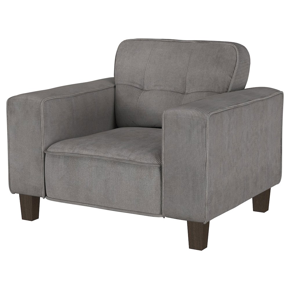 Deerhurst Upholstered Track Arm Tufted Accent Chair Charcoal. Picture 4