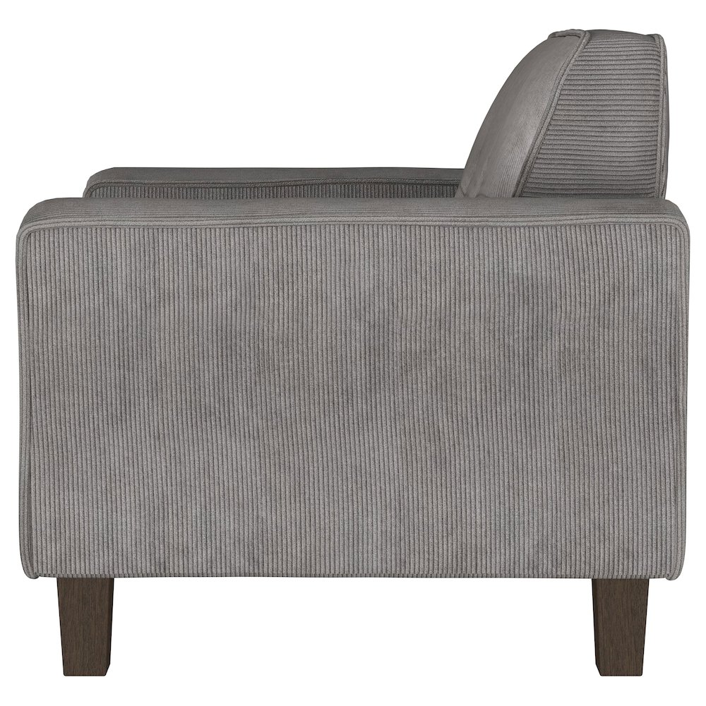 Deerhurst Upholstered Track Arm Tufted Accent Chair Charcoal. Picture 5