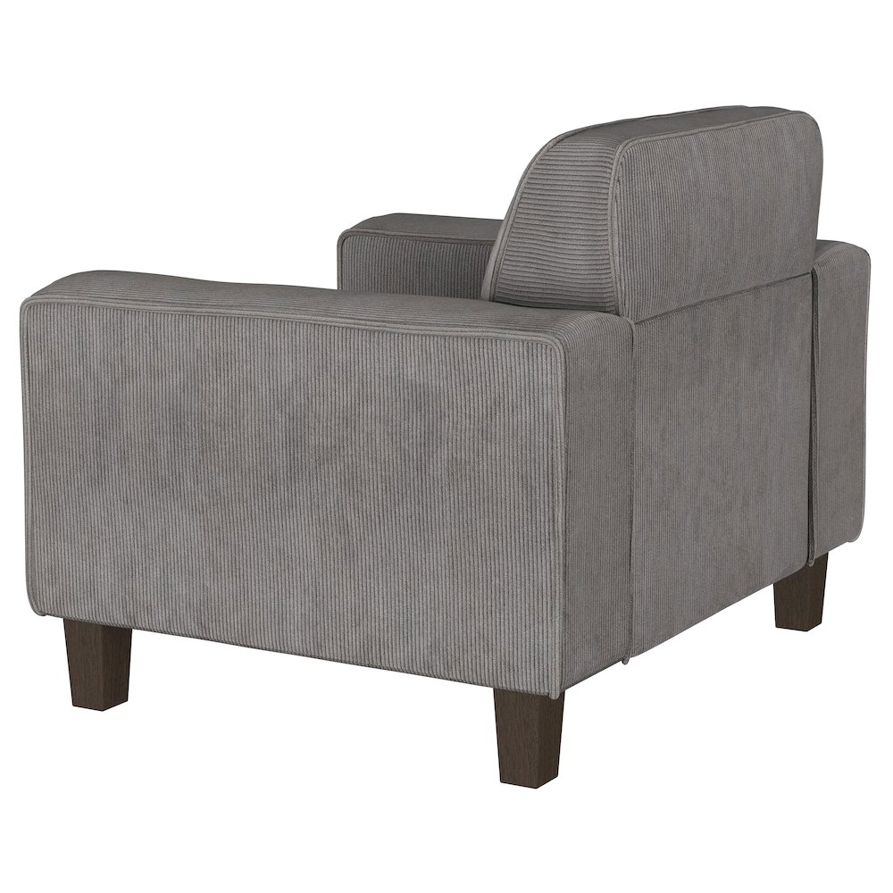Deerhurst Upholstered Track Arm Tufted Accent Chair Charcoal. Picture 6