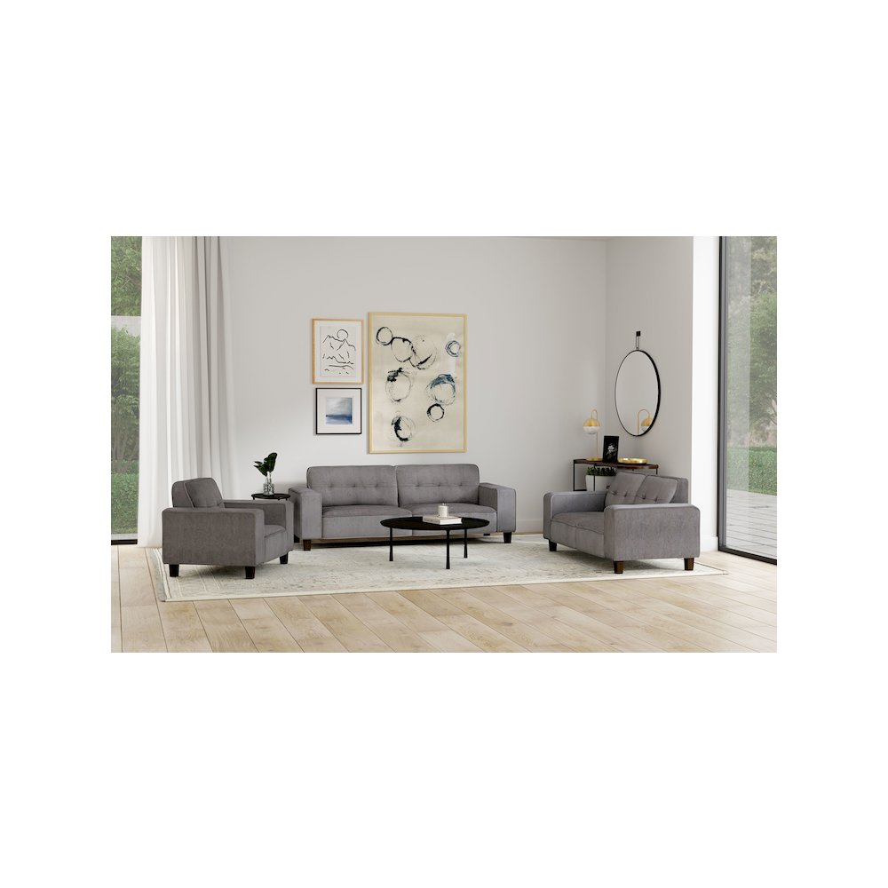 Deerhurst Upholstered Track Arm Tufted Accent Chair Charcoal. Picture 12