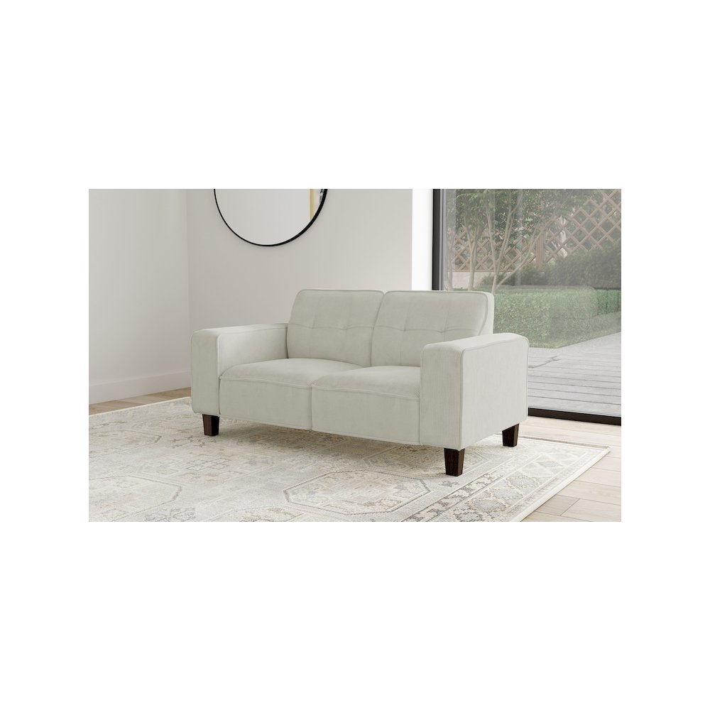 Deerhurst Upholstered Track Arm Tufted Loveseat Greige. Picture 10
