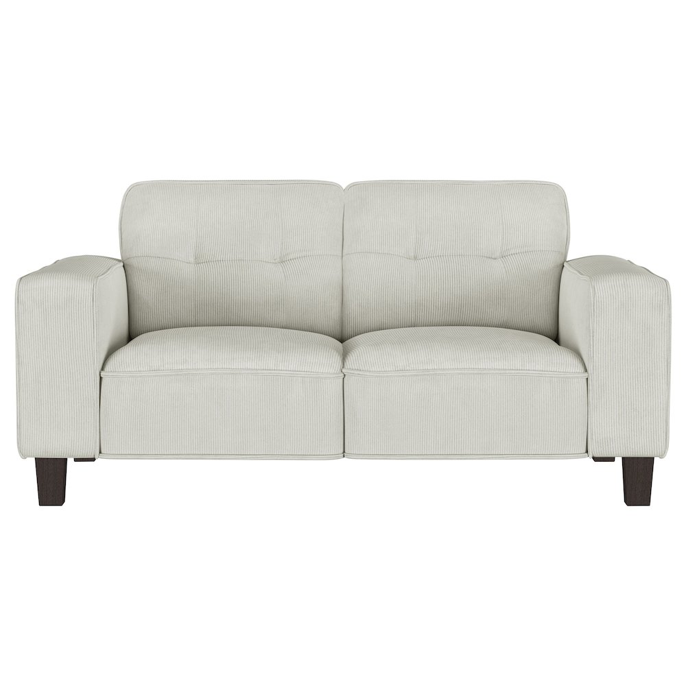 Deerhurst Upholstered Track Arm Tufted Loveseat Greige. Picture 3