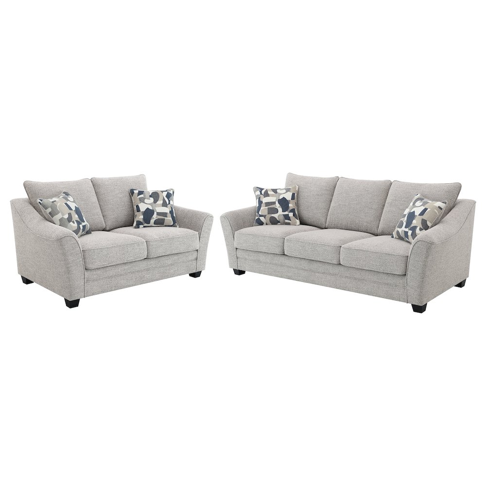 Tomkins 2-piece Boucle Upholstered Sofa Set Light Grey. Picture 2