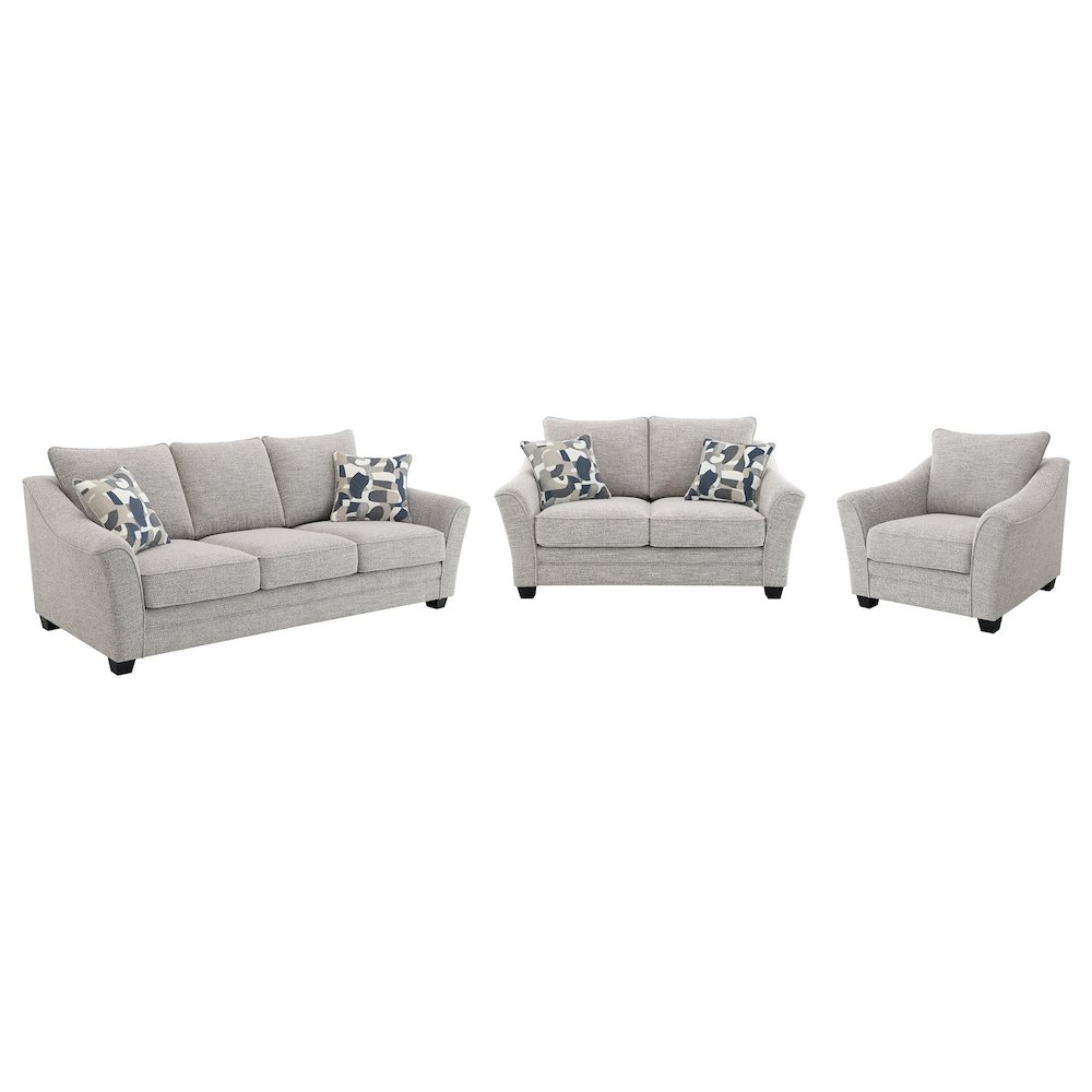Tomkins 3-piece Boucle Upholstered Sofa Set Light Grey. Picture 1