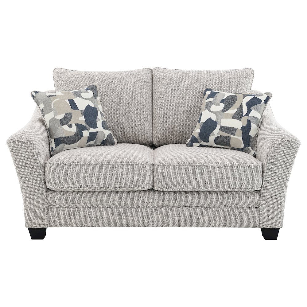 Tomkins Boucle Upholstered Loveseat Light Grey. Picture 3