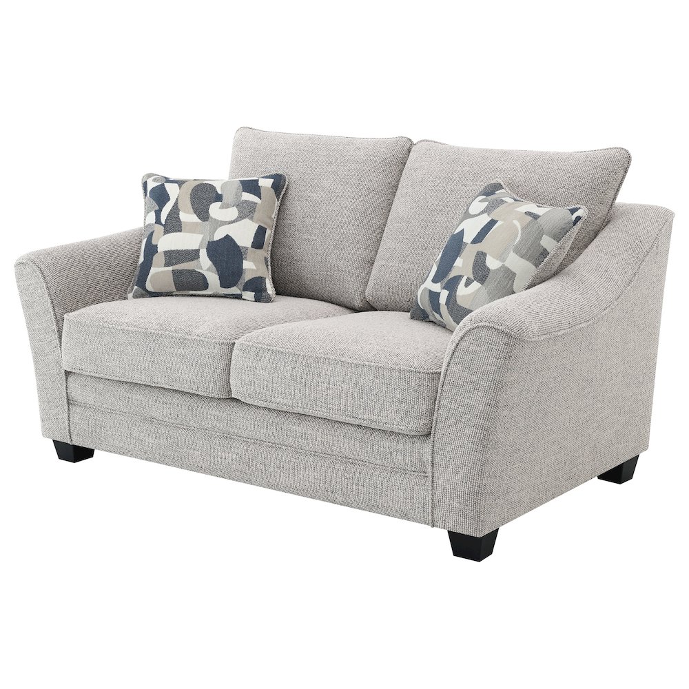 Tomkins Boucle Upholstered Loveseat Light Grey. Picture 4