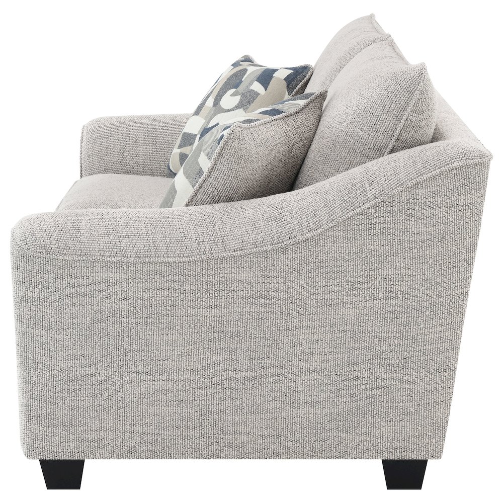 Tomkins Boucle Upholstered Loveseat Light Grey. Picture 5