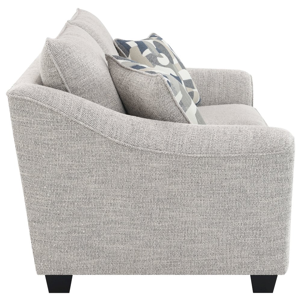 Tomkins Boucle Upholstered Loveseat Light Grey. Picture 8