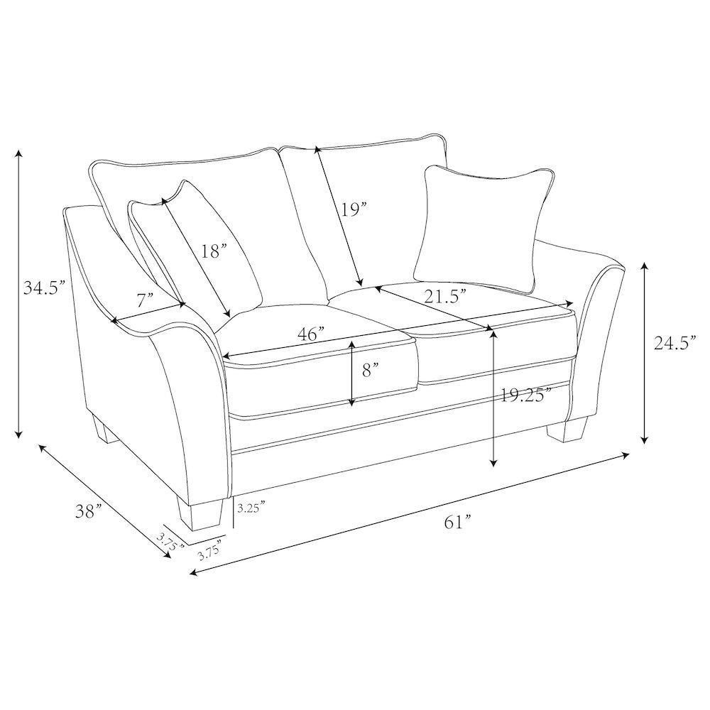 Tomkins Boucle Upholstered Loveseat Light Grey. Picture 12