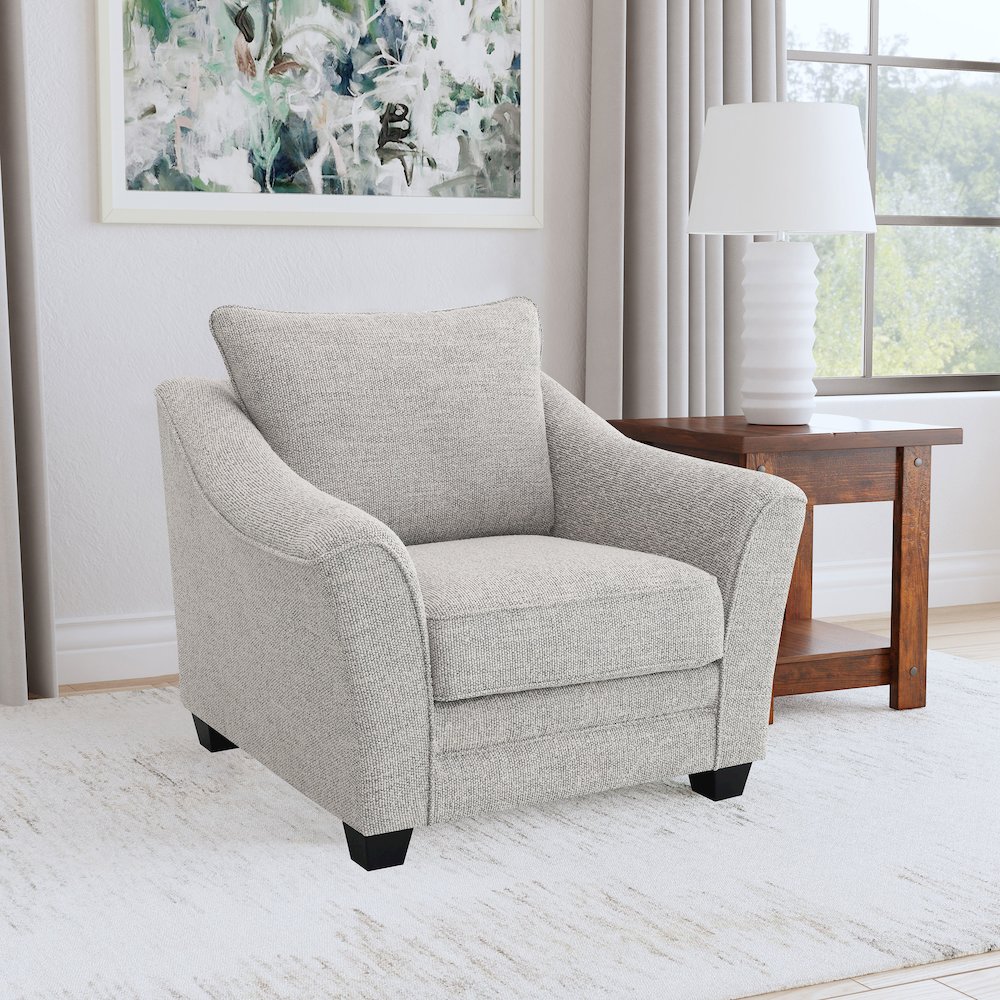 Tomkins Boucle Upholstered Chair Light Grey. Picture 9