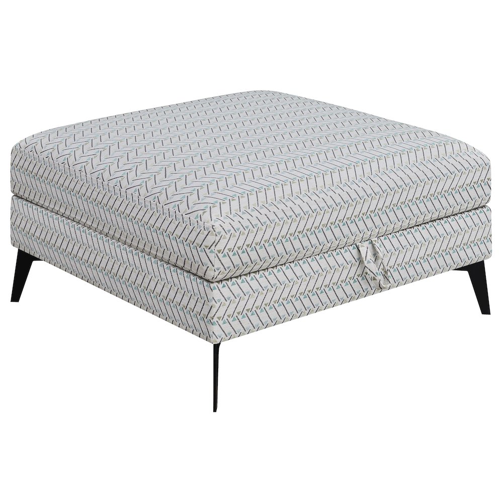 Clint Square Upholstered Tufted Storage Ottoman Aloe. Picture 1