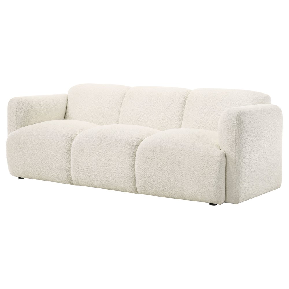 Dorset Fabric Upholstered Round Track Arm Sofa White. Picture 3
