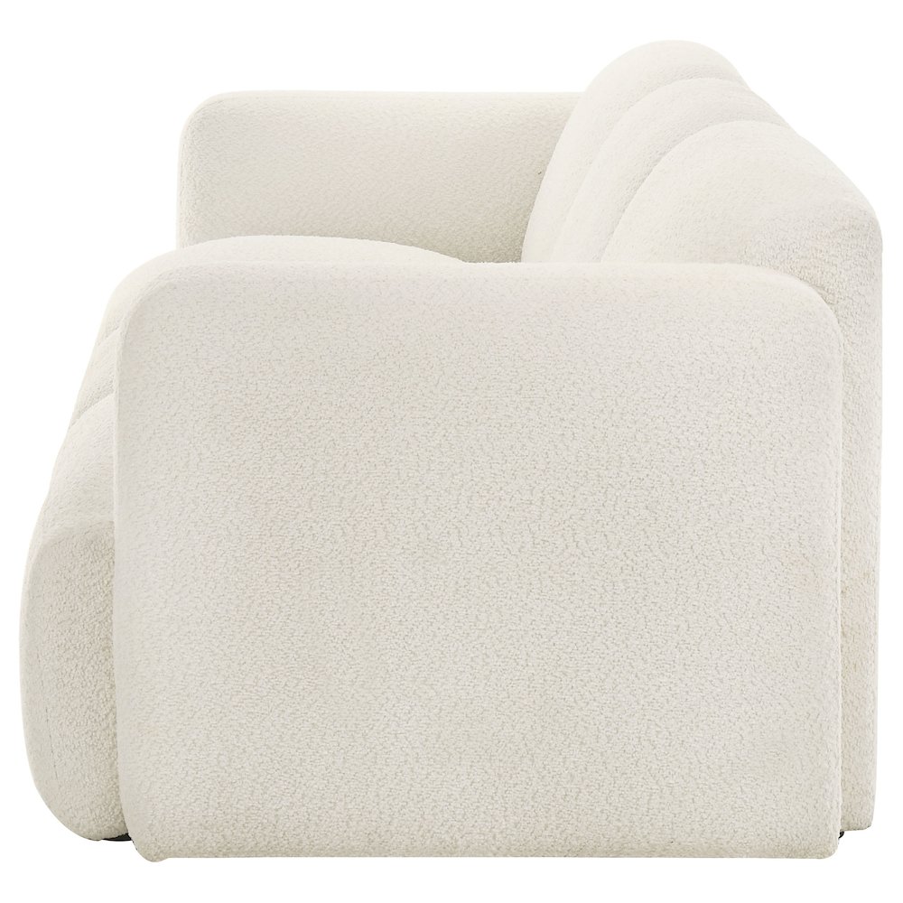 Dorset Fabric Upholstered Round Track Arm Sofa White. Picture 4