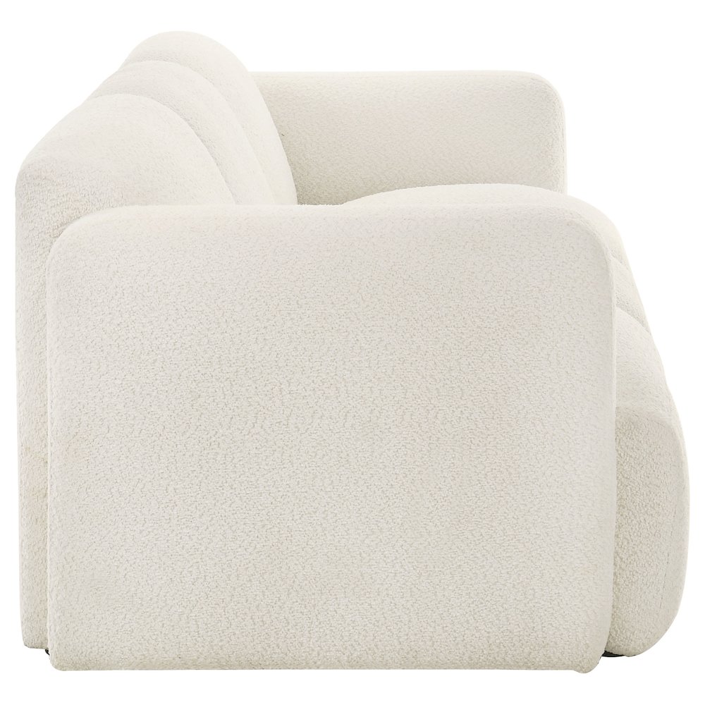 Dorset Fabric Upholstered Round Track Arm Sofa White. Picture 8