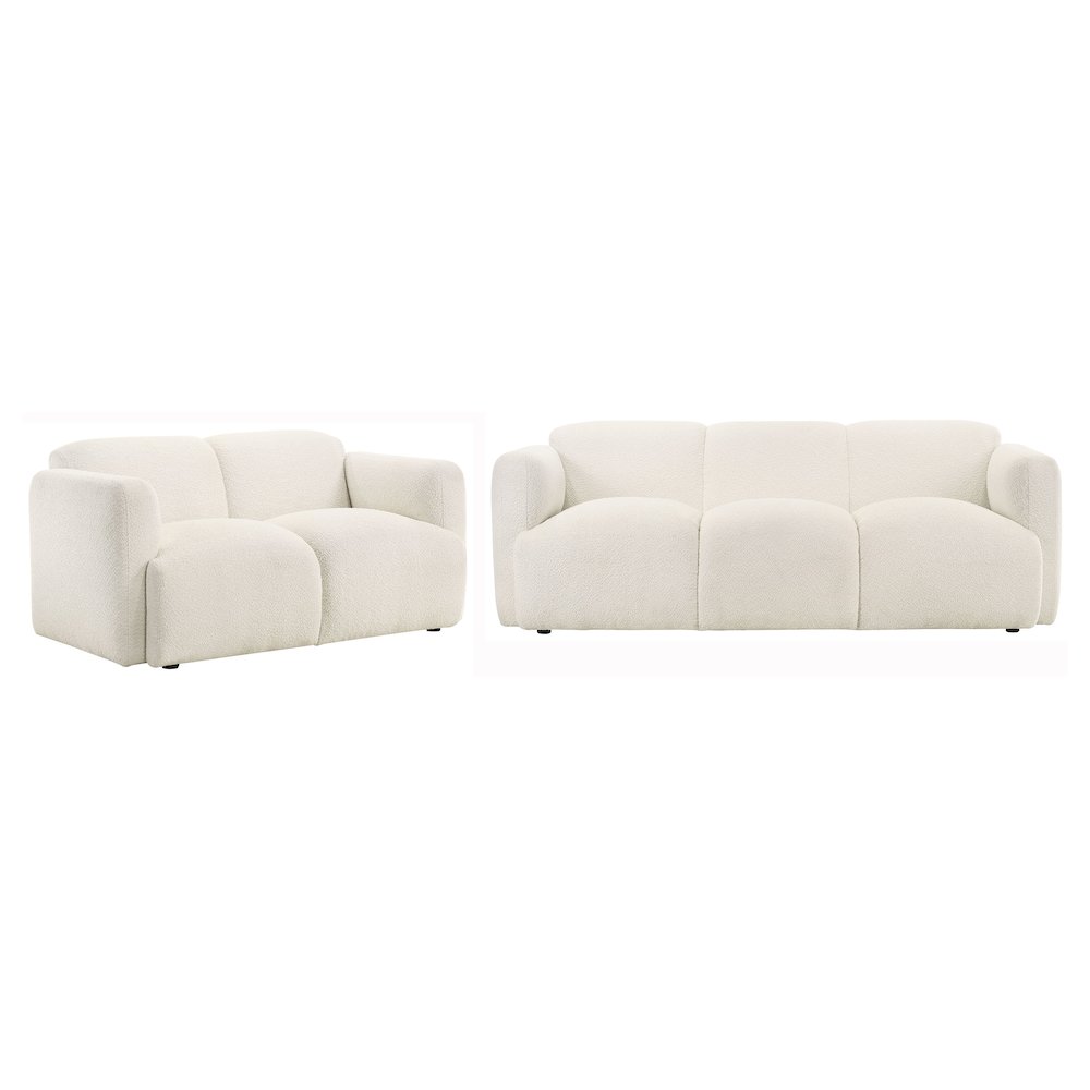Dorset 2-piece Upholstered Round Track Arm Sofa Set White. Picture 1