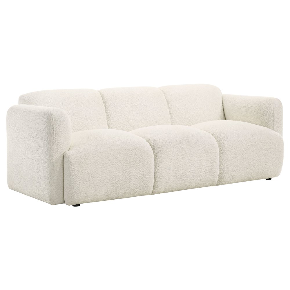 Dorset 3-piece Upholstered Round Track Arm Sofa Set White. Picture 2