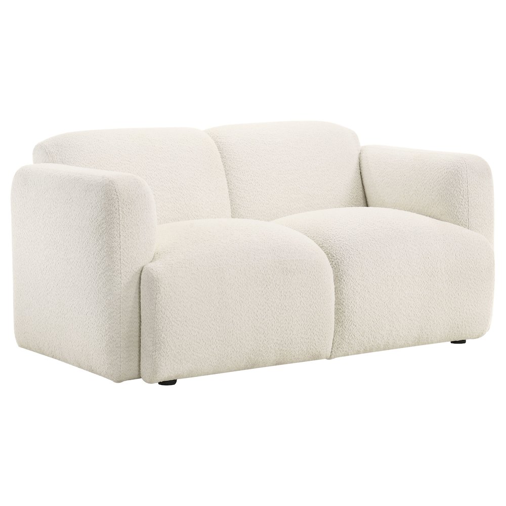 Dorset 3-piece Upholstered Round Track Arm Sofa Set White. Picture 6