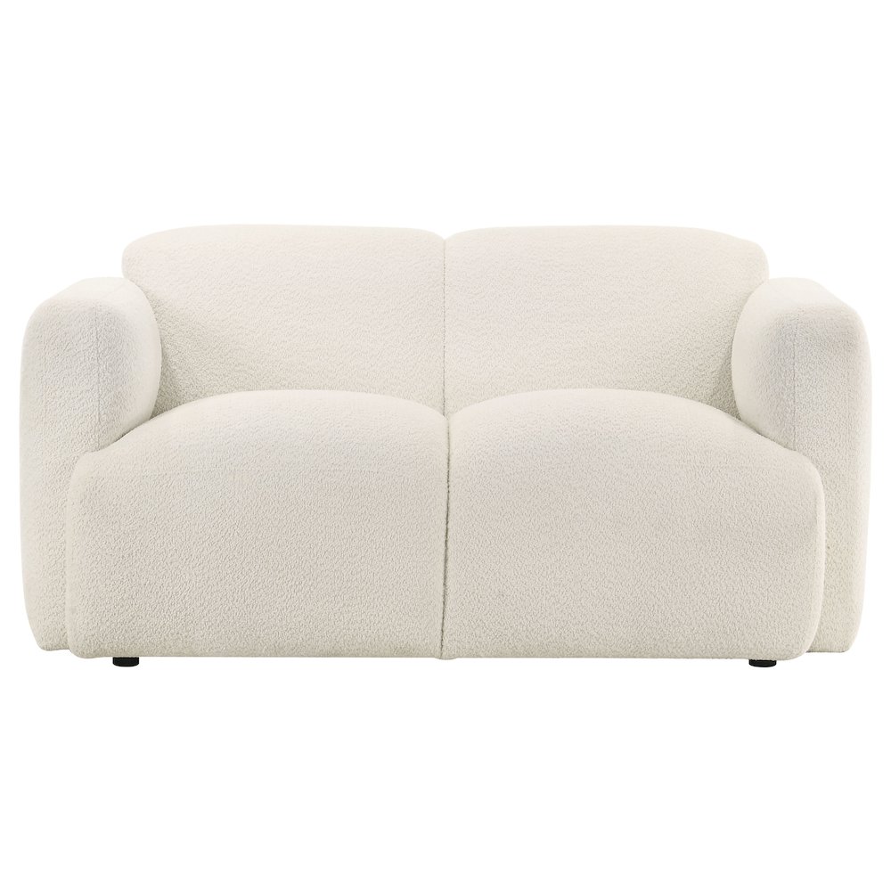 Dorset 3-piece Upholstered Round Track Arm Sofa Set White. Picture 7