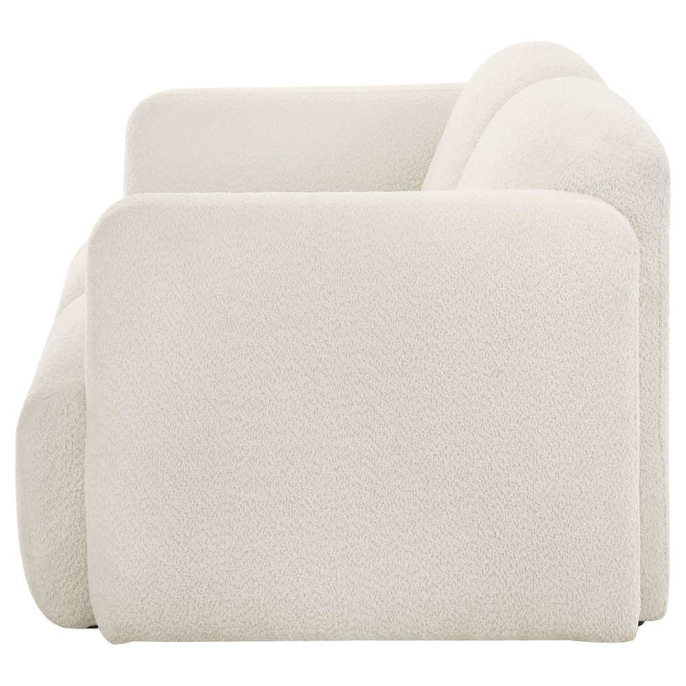 Dorset Fabric Upholstered Round Track Arm Loveseat White. Picture 4