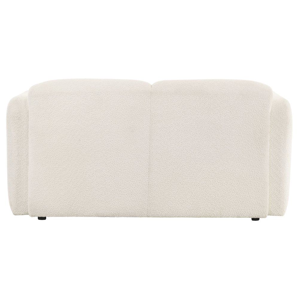 Dorset Fabric Upholstered Round Track Arm Loveseat White. Picture 6