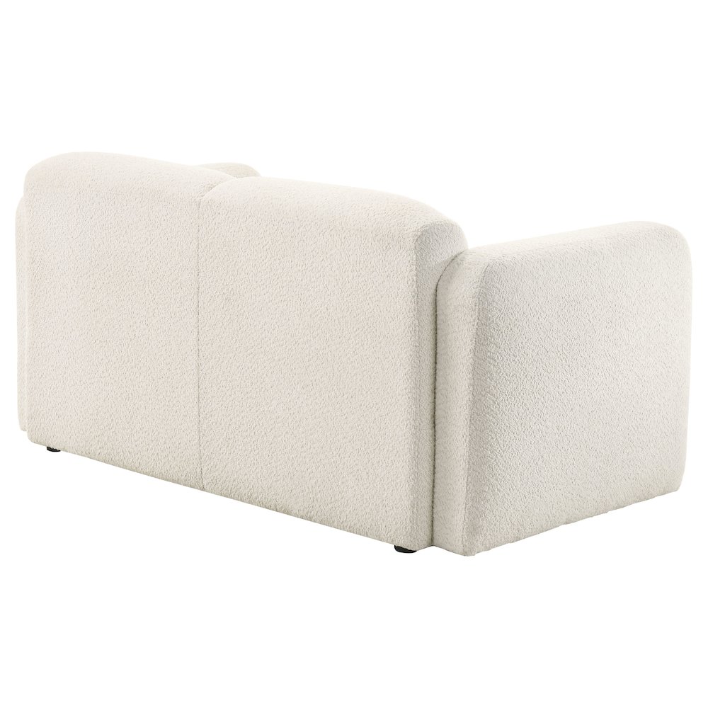 Dorset Fabric Upholstered Round Track Arm Loveseat White. Picture 7