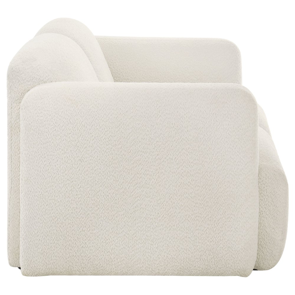 Dorset Fabric Upholstered Round Track Arm Loveseat White. Picture 8