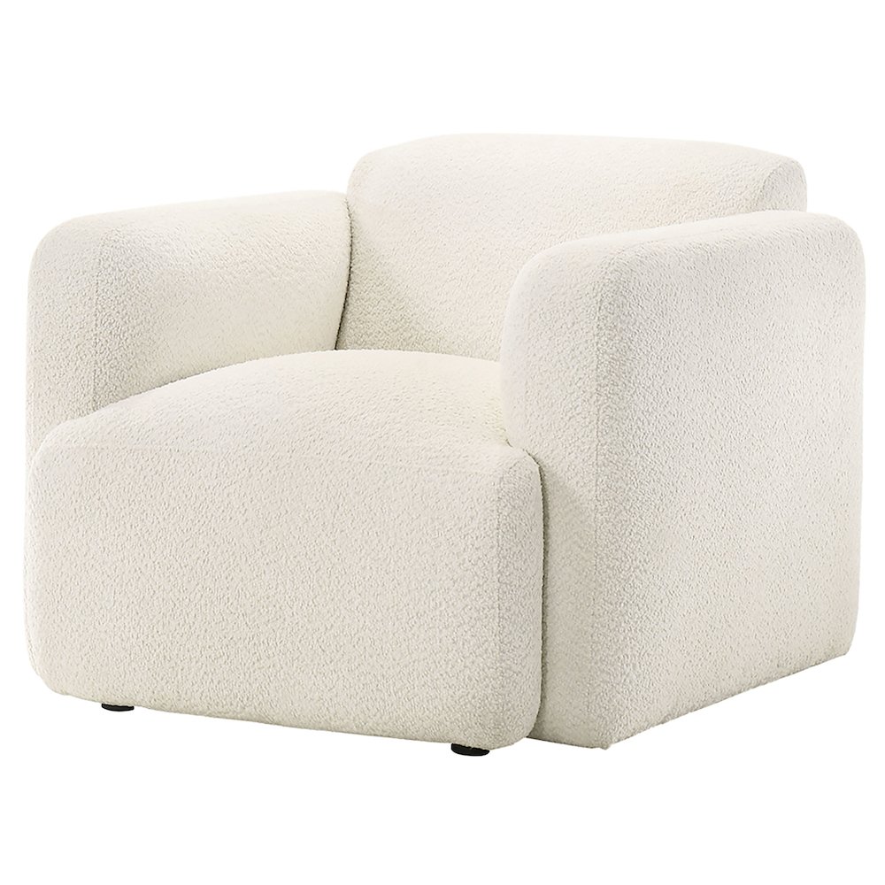 Dorset Fabric Upholstered Round Track Arm Accent Chair White. Picture 3