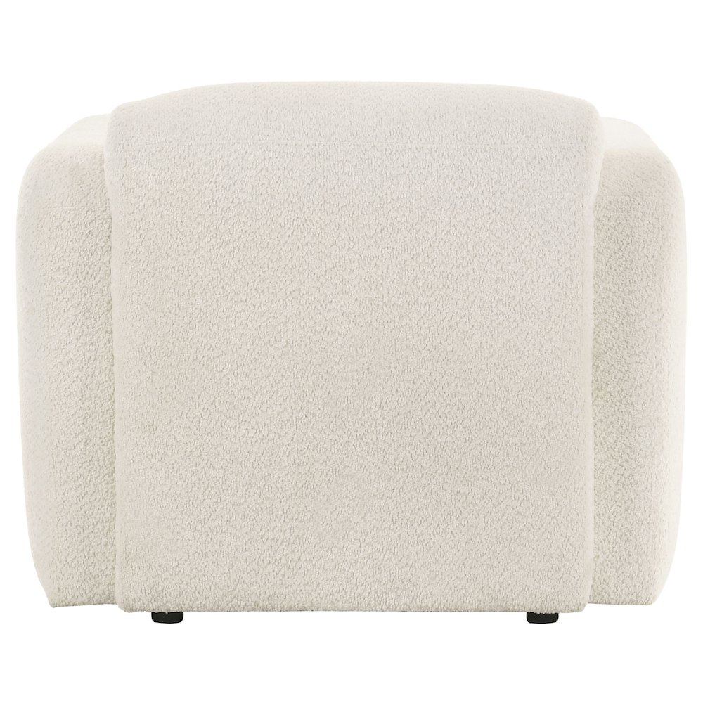 Dorset Fabric Upholstered Round Track Arm Accent Chair White. Picture 6