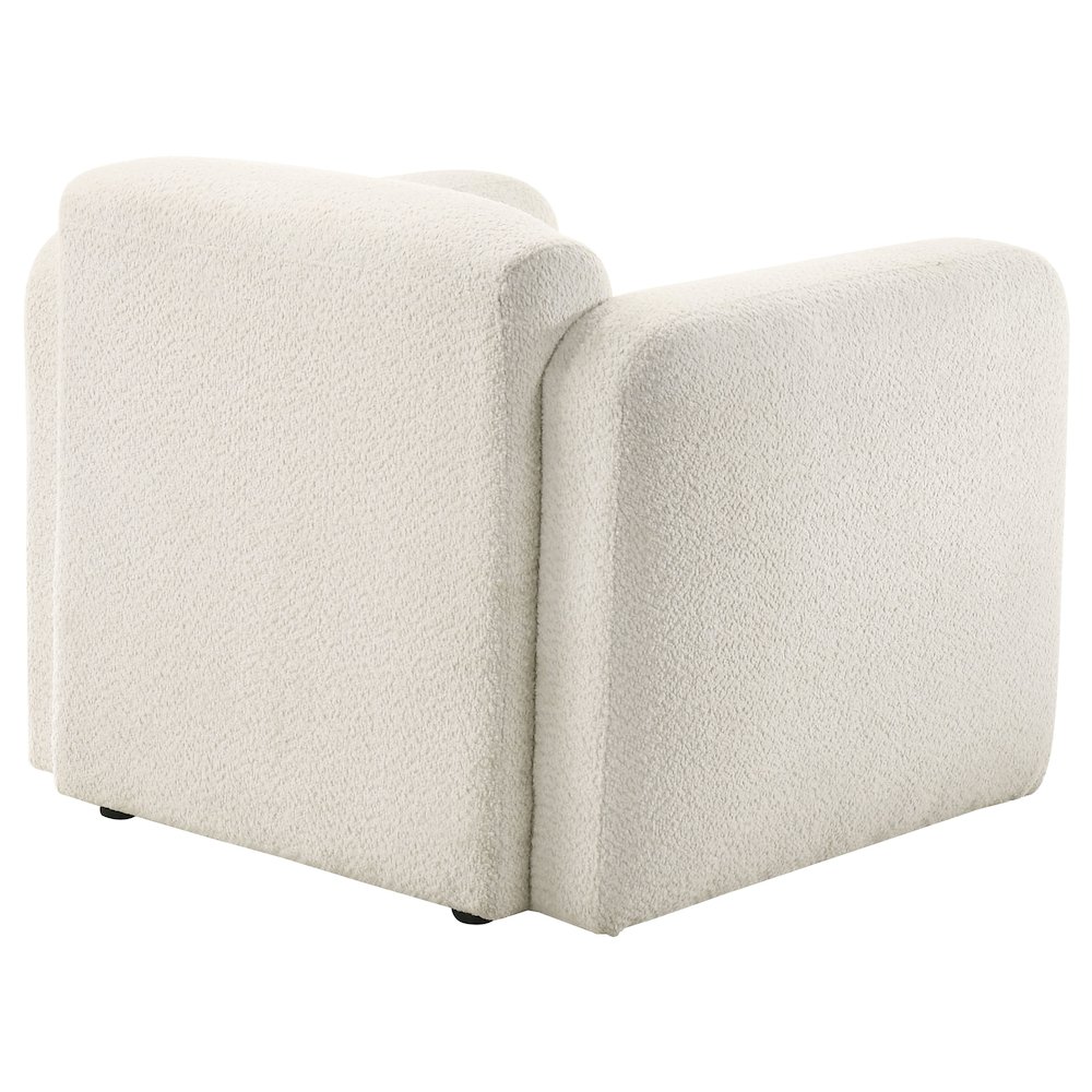 Dorset Fabric Upholstered Round Track Arm Accent Chair White. Picture 7
