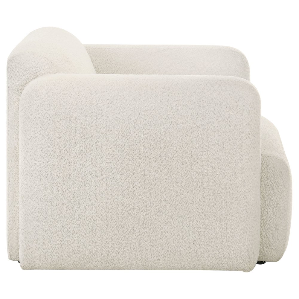 Dorset Fabric Upholstered Round Track Arm Accent Chair White. Picture 8