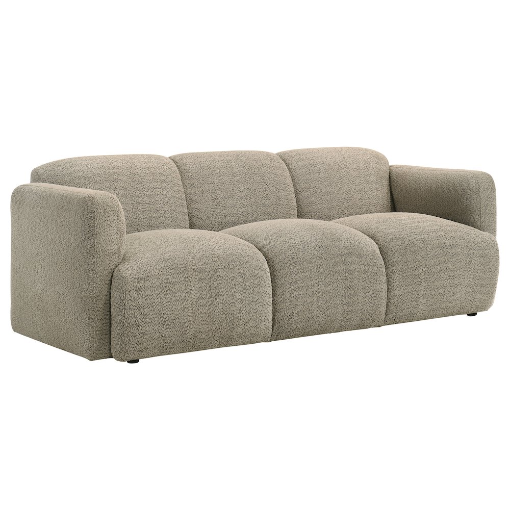 Dorset Fabric Upholstered Round Track Arm Sofa Brown. Picture 1