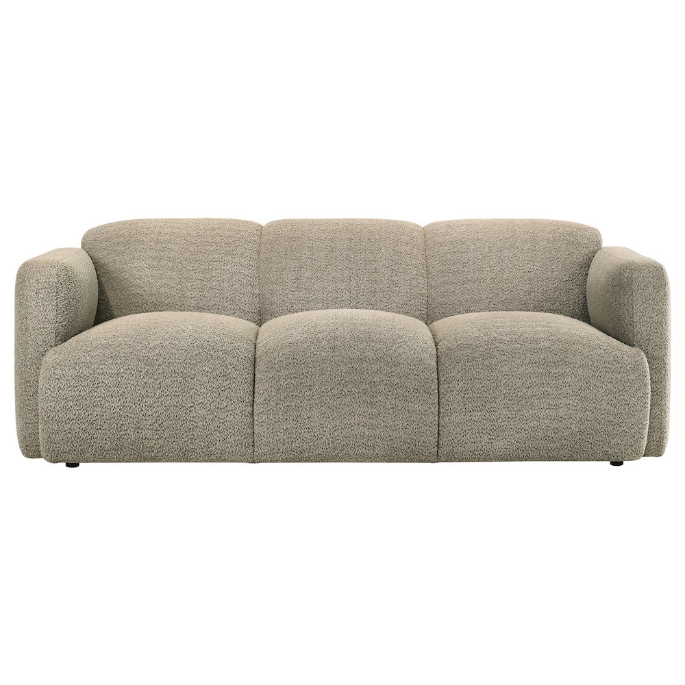 Dorset Fabric Upholstered Round Track Arm Sofa Brown. Picture 2