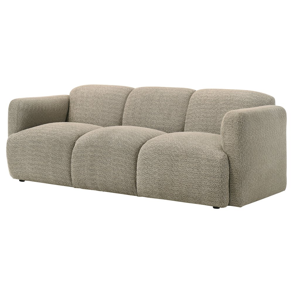 Dorset Fabric Upholstered Round Track Arm Sofa Brown. Picture 3