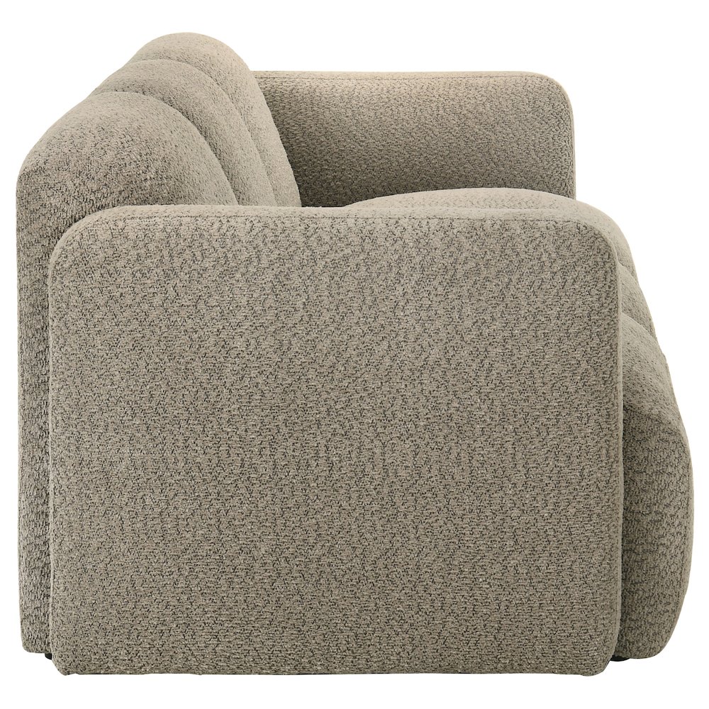 Dorset Fabric Upholstered Round Track Arm Sofa Brown. Picture 8