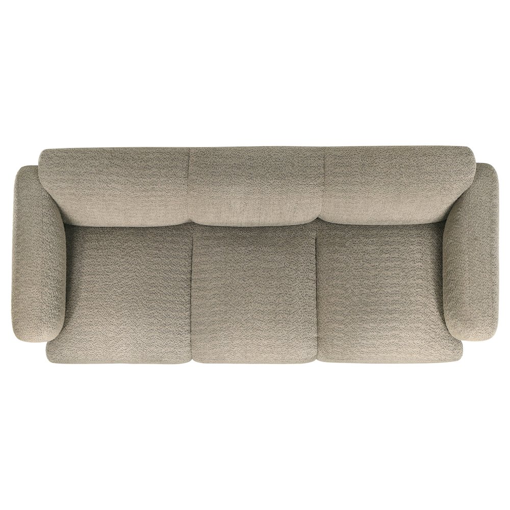 Dorset Fabric Upholstered Round Track Arm Sofa Brown. Picture 9