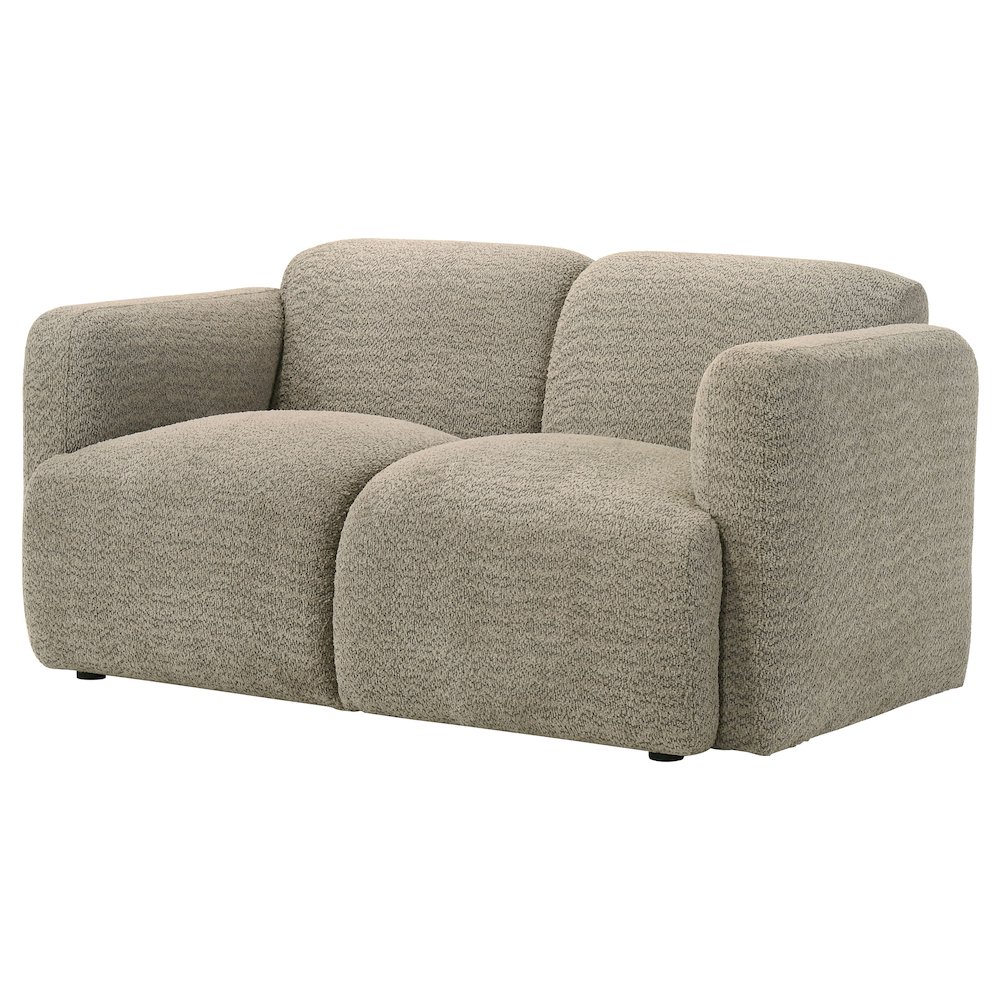 Dorset Fabric Upholstered Round Track Arm Loveseat Brown. Picture 3