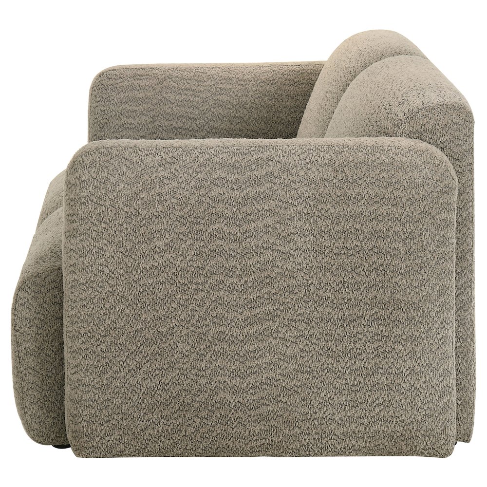Dorset Fabric Upholstered Round Track Arm Loveseat Brown. Picture 4