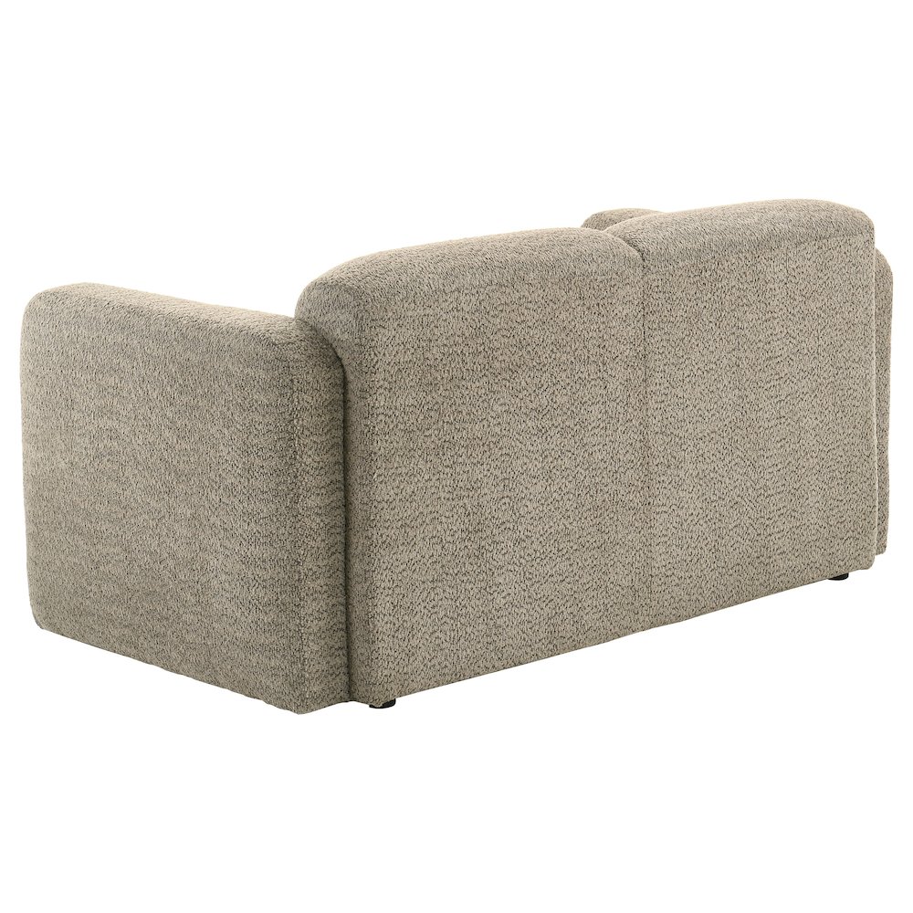 Dorset Fabric Upholstered Round Track Arm Loveseat Brown. Picture 5