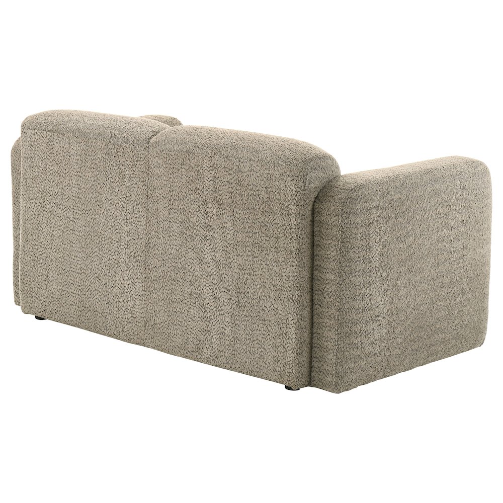 Dorset Fabric Upholstered Round Track Arm Loveseat Brown. Picture 7