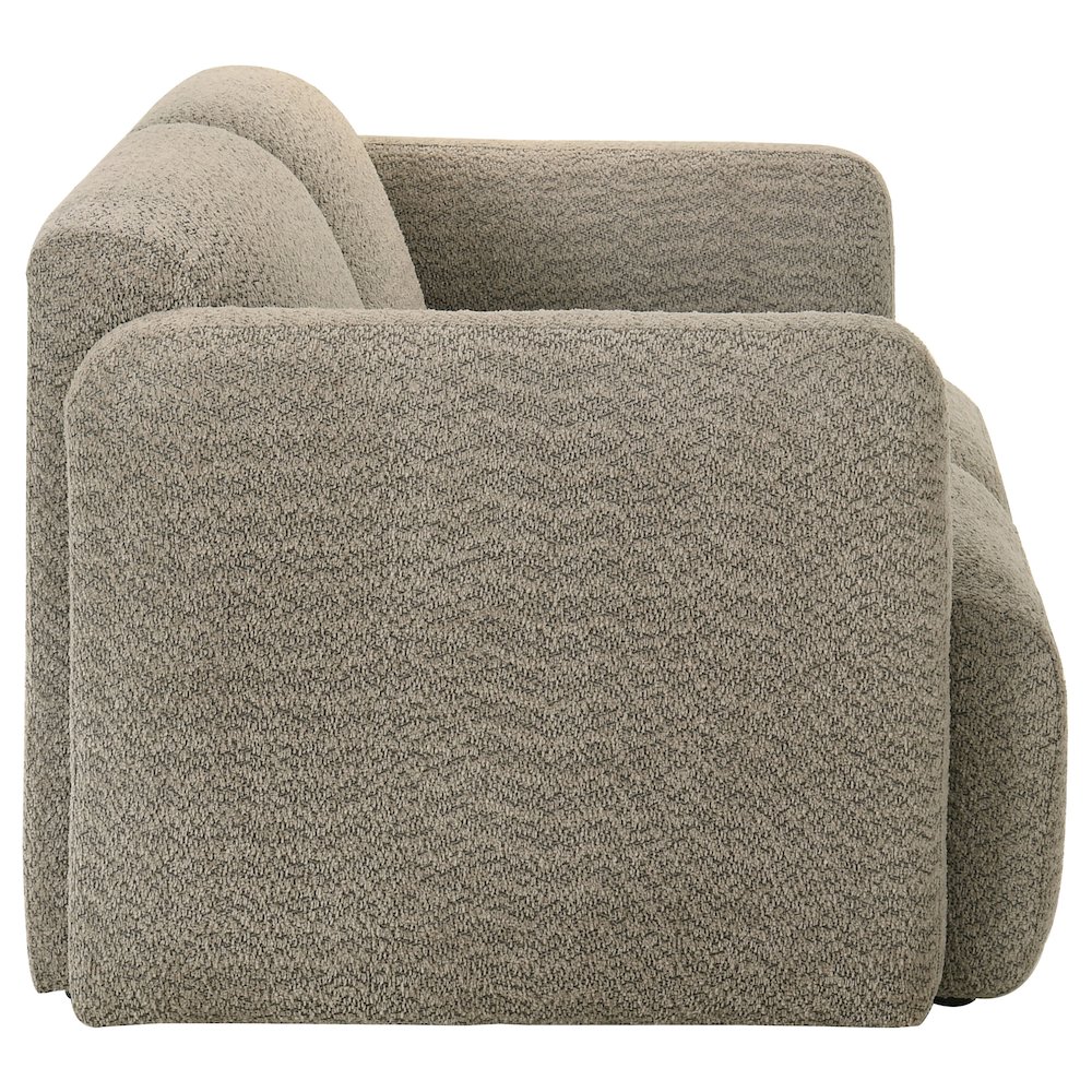 Dorset Fabric Upholstered Round Track Arm Loveseat Brown. Picture 8